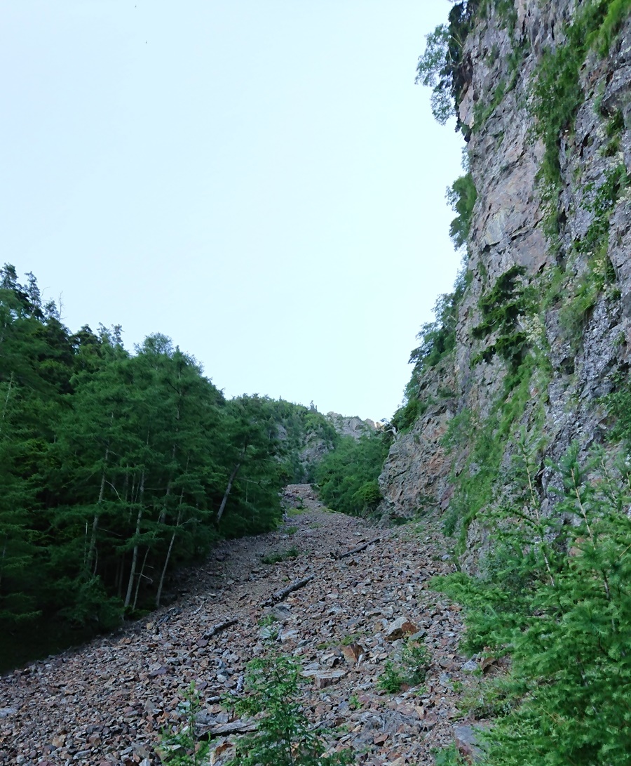 岩小屋から角兵衛沢コルを目指す